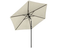 Clruro Parasol - Ø270 cm - Kantelbaar en UV50+ - Met Zwengel - Aluminium - Crèmewit