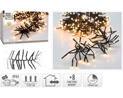 Clusterverlichting - 3000 LED - 22m - Timer - Lichtfuncties - extra warm wit