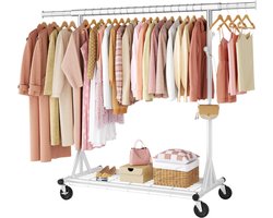CLVP® Kledingrek Op Wieltjes - Dressboy - Kledingstang