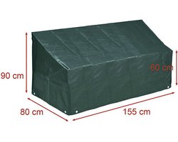 CM Buitenbank/tuinmeubel beschermhoes - groen - polyester - waterafstotend - 159 x 76 x 89 cm