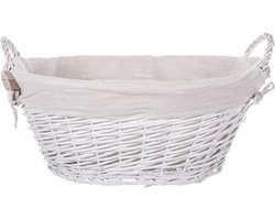 CM Cadeaumand met hengsel - wit riet - 58 x 45 x 32 cm - rietenmand