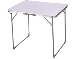 CM Camping tafel - aluminium - lichtgewicht - wit - 80 x 60 x 70 cm - bijzettafel