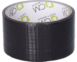 CM Duct tape - zwart - 1x rol- 48mm x 10m - binnen/buiten