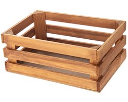 CM Opbergkist/Fruitkist - hout - decoratieve kist - vintage look - 15 x 23 x 9 cm - Aardappel/appel kistjes