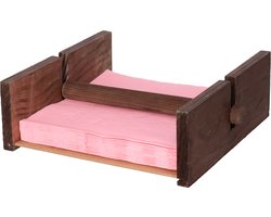 Cm Servettenhouder - Vierkant - hout - donkerbruin - 21 x 19 x 7 cm