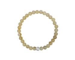 CO88 Collection 8CB-91110-L-XL Stenen Armband Citrien - 6mm - 19cm - Rekbaar - Licht Geel