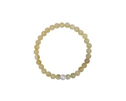 CO88 Collection 8CB-91110-S-M Stenen Armband Citrien - 6mm - 17,5cm - Rekbaar - Licht Geel