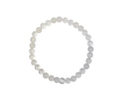 CO88 Collection 8CB-91114-L-XL Stenen Armband Kwarts - 6mm - 19cm - Rekbaar - Wit
