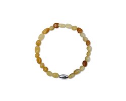 CO88 Collection 8CB-91136-S-M Stenen Armband Gele Aventurien - 4 tot 8mm - 17,5cm - Rekbaar - Geel