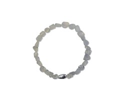 CO88 Collection 8CB-91138-S-M Stenen Armband Opaal - 4 tot 8mm - 17,5cm - Rekbaar - Wit