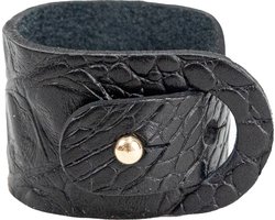 Coaster Queen - Servetring 4 Stuks - Leer - Croco - Zwart