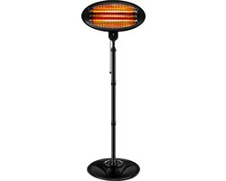 COAZY infrarood standkachel 2000W | Elektrische Terrasverwarmer met 3 warmtestanden | Terras Kachel binnen & buiten | Infraroodstraler met LED-display | Straalkachel | Heater | Verwarming | Straalkachel | Verwarmingspaneel staand