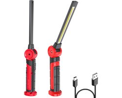COB LED Werklamp Werkplaatslamp, 4000 mAh, LED Zaklamp Met Magneet, 120° Draaibaar, 3 Lichtmodi, Inspectielamp voor Autoreparatie, Garage, Inspectie en Noodgevallen [Energieklasse A+]