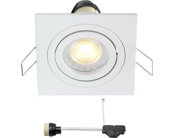 Coblux LED inbouwspot wit - 4W / vierkant / dimbaar / kantelbaar / 230V / IP20 / downlights / plafondspots / spotjes / inbouwspots / woonkamer / spotlight / GU10 fitting / warmwit