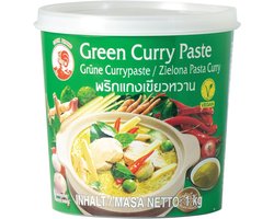 Cock Groene Curry Pasta 1 kg - Authentieke Thaise Kruidenpasta | Pittig, Vegan & Glutenvrij | Voor Curry’s, Wok & Marinades | Zonder Kleurstoffen of Conserveermiddelen met Kajal Sticker