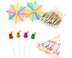 Cocktail Parasols - Set van 100 Stuks voor zomerse drankjes - Decoratieve Papieren Cocktail Parasols voor Drankjes, Fruit en Snacks