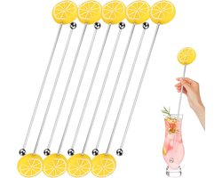 Cocktail Roerstaafjes - Roestvrij Staal - Dranken Mengen - Duurzaam Materiaal - 27 cm Pakket - Beige