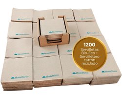 Cocktail Servetten - Papieren Servetten - Tafel Dekken - Gerecycled Materiaal - 1200 Stuks - Natuur