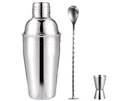 Cocktail Shaker Set - 3 delig - Cocktail shaker 550ML - Cocktail shaker - Cocktailset - Cocktailshaker - Maatbeker - RVS