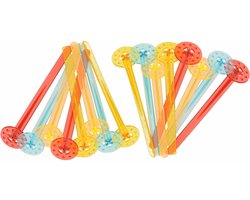 Cocktailstampers - 24 stuks - roerstaafjes - herbruikbaar - gekleurd - 18 cm - kunststof
