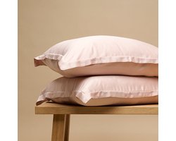 Coco & Cici - Eco Bamboe Kussensloop Powder peach - 1 kussensloop 60x70 zonder volant