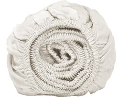 Coco & Cici - Tencel Sateen Hoeslaken Topper 180 x 210 x 15 cm - 2 Persoons Beddengoed - Lyocell - Elastiek Rondom - Off White - Extra Zacht