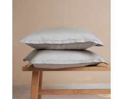 Coco & Cici - Tencel Sateen Kussensloop 60 x 50 cm - Kussenhoes - Lyocell - Extra Zacht & 100% Natuurlijk - Taupe