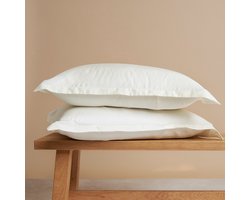Coco & Cici - Tencel Sateen kussensloop 70 x 60 cm - Kussenhoes - Lyocell - Extra Zacht & 100% Natuurlijk - Off White