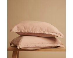 Coco & Cici - Tencel Twill Kussensloop 70 x 60 cm - Kussenhoes - Peach - Lyocell - Extra Zacht - Zonder Volant