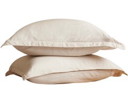 Coco & Cici TENCEL - Twill Kussensloop Beige 1 kussensloop 60x70