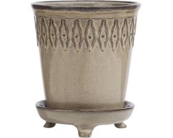 COCO Maison Bloempot Linn L, 24 cm Beige - Sierpotten / Bloempotten voor binnen met schotel
