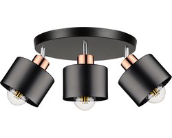 COCON LED Plafondlamp - Zwart/Koper - E27 - 3x60W