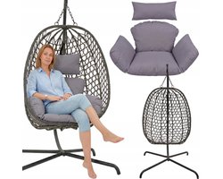 Cocoon Rattan Hangstoel 195 cm Donkergrijs