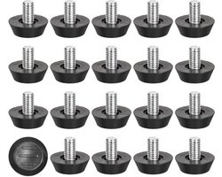 Cocoplus - Verstelbare nivellerers voor meubels - Meubelbenodigdheden - Set van 30 - M6 x 10 mm - Schroef voor meubelpoten - Tafel & Stoel - Zwart - Geschikt voor alle merken