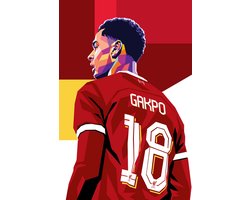 Cody Gakpo Poster - Voetbal Posters - Pop Art - Wanddecoratie Woonkamer - 180 gram papier - 5927 - Formaat 60 x 90cm