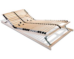 Coemo 7-zones lattenbodem Ergo KF 90x200 cm met verstelbaar hoofd- en voetgedeelte, voorzien van 28 flexibele latten, instelbare stevigheid en middenband voor drukverdeling