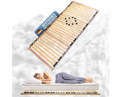 Coemo Stevige 7-zone lattenbodem Basic | lattenbodem stijf 90 x 210 cm | 30 latten | duo doppen | 5-voudig instelbare hardheidsregeling | bedframe beukenhout | Made in Europe