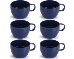 Coffee Mugs Set of 6 - Duurzame Lichtgewicht Plastic Bekers voor Thuis - Buiten - Picknick - Kamperen - Perfecte Verjaardagscadeau