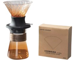 Coffee/Tea Dripper Orange - Koffie Pot met Koffiefilter - Slow Coffee Maker - Koffiekan Drip Gieter - Dripper Koffiemaker - Handmatige koffiezetapparaat - Duurzaam - 400ml met Filter