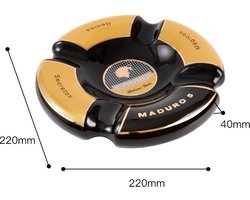 Cohiba Maduro 5 sigaar asbak zwart geel rond luxe
