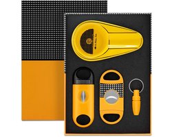 Cohiba - sigarenknipper - sigarenasbak - luxe set - geel - sigaar cadeau box