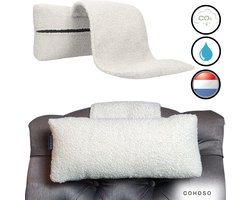 Cohoso® Handgemaakt Orthopedisch nekkussen - verstelbaar mét rits - Neksteunkussen - zetel - hoofdkussen - stoel - kussen - relaxstoel - nekrol - bureaustoel - hoofdsteun - fauteuil - sta op - neksteun - relax - Auto - Ergonomisch - Créme