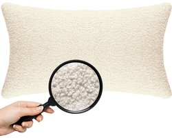 COHOSO® Sierkussen 30x50 cm - Semmi Créme- Teddy Bouclé - Inclusief binnenkussen