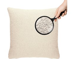 COHOSO® Sierkussen 45x45cm - Semmi Créme - Teddy Bouclé - Inclusief binnenkussen
