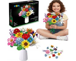 COIL Bloemen Bouwset 1009 Onderdelen – Flower Clusters – Kleurrijk Boeket om te Bouwen – Zonder Vaas – 6+