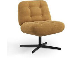 COLAMY Bureaustoel – Ergonomische bureaustoel met brede zitting van traagschuim, comfortabel en ondersteunend, geschikt voor kantoor en thuis – Geel