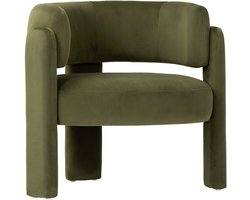 COLAMY Gestoffeerde fauteuil - Accentstoel - Moderne loungestoel - Gewatteerde rugleuning - Zachte fluwelen woonkamerstoel - Groen