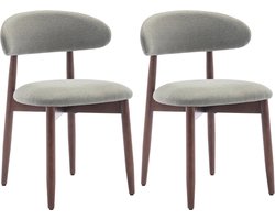 COLAMY Houten eetkamerstoelen, set van 2, moderne met stof beklede keukenstoelen, boerderij-eetkamerstoel, groen