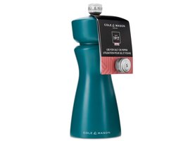 Cole & Mason Kenton Zout- of Pepermolen – 15 cm – Keramisch Maalwerk – Instelbaar – Rubberhout – Sea Salt