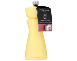 Cole & Mason Kenton Zout- of Pepermolen – 15 cm – Keramisch Maalwerk – Instelbaar – Rubberhout – Turmeric